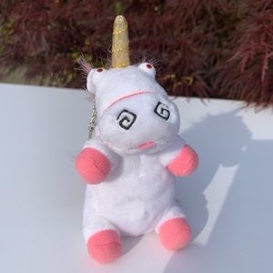 Despicable Me Fluffy Unicorn Keychain